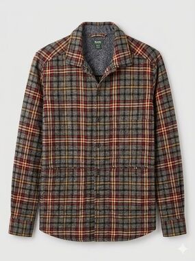 Roots Canada Women's Plaid Flannel Shirt Jacket Large Patch Pockets Grey/Red  xs